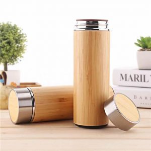 Taza termo de bambú