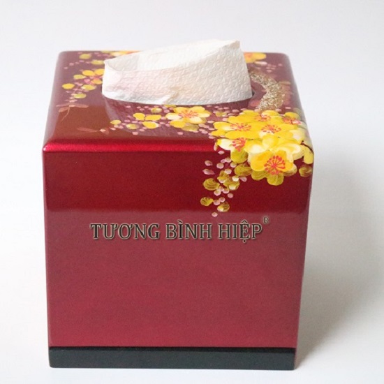 Caja de pañuelos de laca