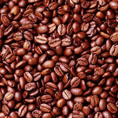 Granos de café Robusta tostados