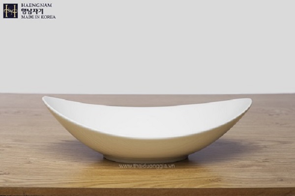 Plato de porcelana de ceniza de hueso ovalado