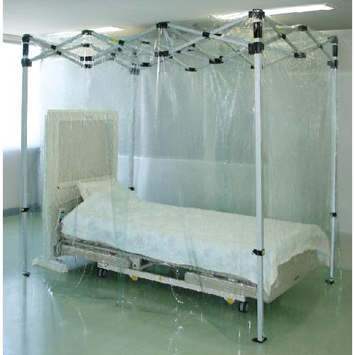 Cámara de presión negativa para pacientes infectados.