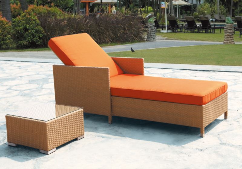 Tumbona de ratán y mimbre para patio al aire libre con cojines...