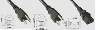 Cable de alimentación con enchufe de 3 clavijas