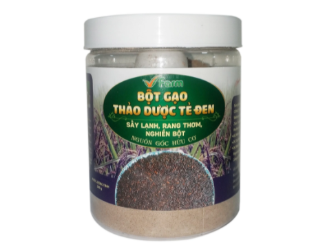 Polvo de arroz negro orgánico herbal