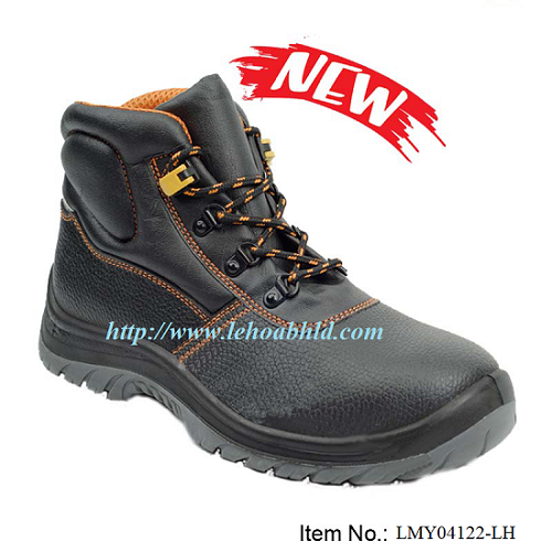 Zapatos de seguridad de cuero dividido de vaca con inyección de PU