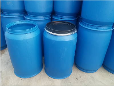 Barril de plástico de 200L con tapa abierta