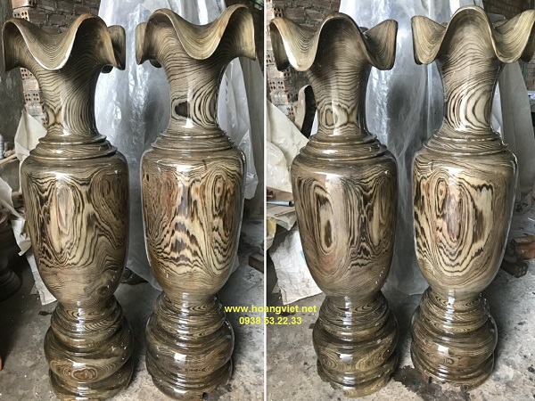 Gran jarrón de madera