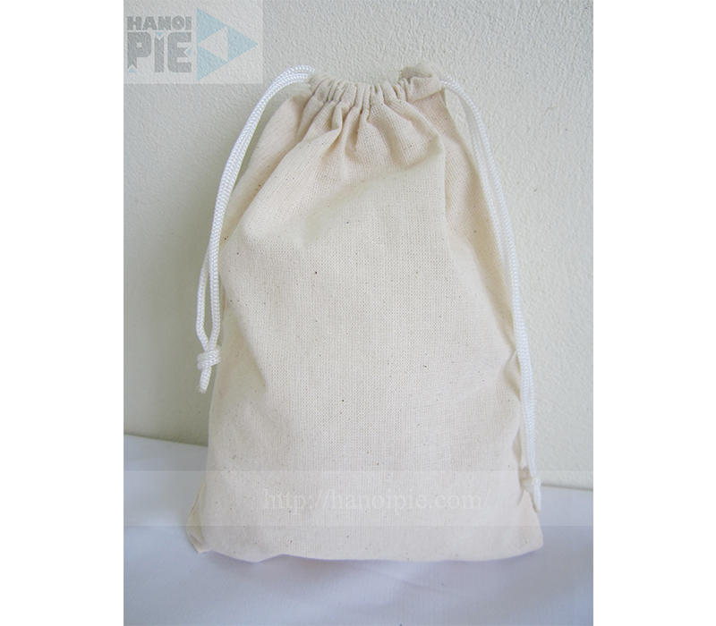 Bolsa de algodón de alta calidad con cordón.