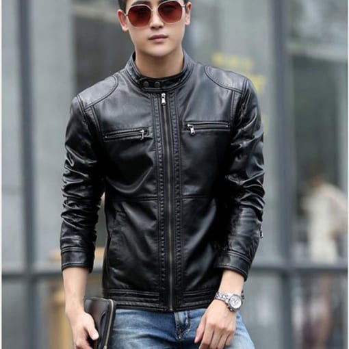 Chaqueta de cuero negro