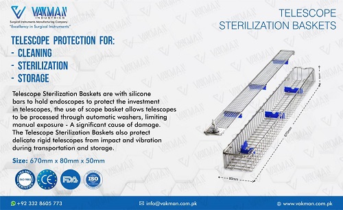 Cesta de esterilización para telescopio
