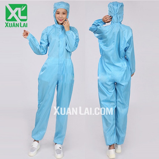 Mono antiestático azul
