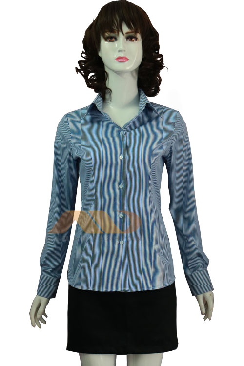 Camisa de uniforme a rayas azules VP1001