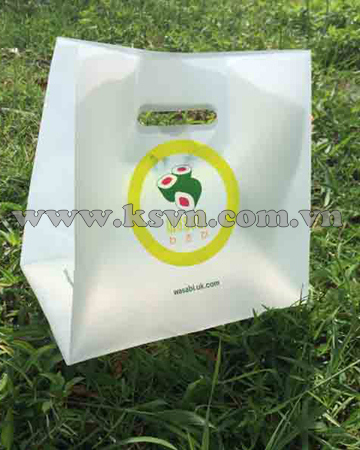Bolsa de plástico HDPE transparente con asas troqueladas