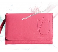 Cartera de cuero rosa