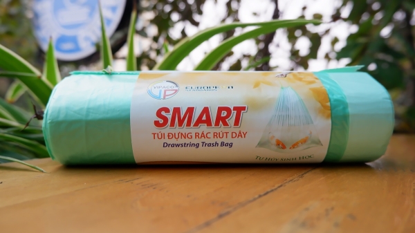 Bolsa de basura inteligente con cordón de 60 litros