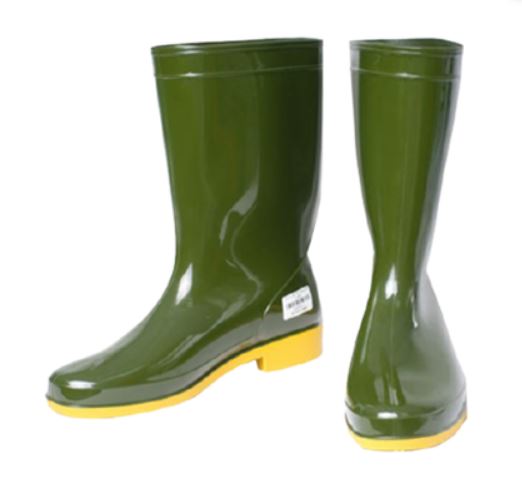 Botas de tela con suelas amarillas