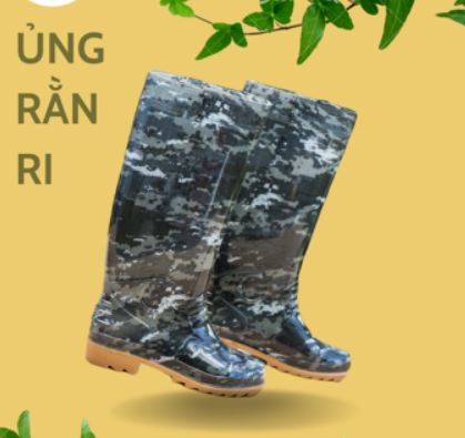 Botas de camuflaje con suelas amarillas