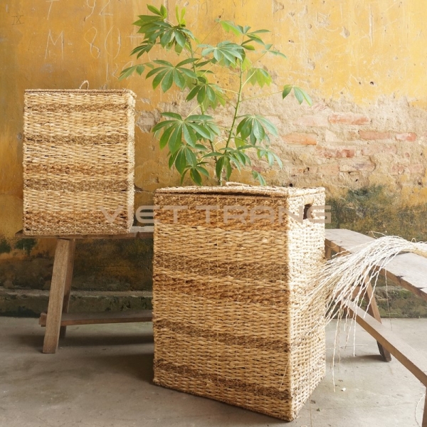 Cesta de almacenamiento de hierba marina